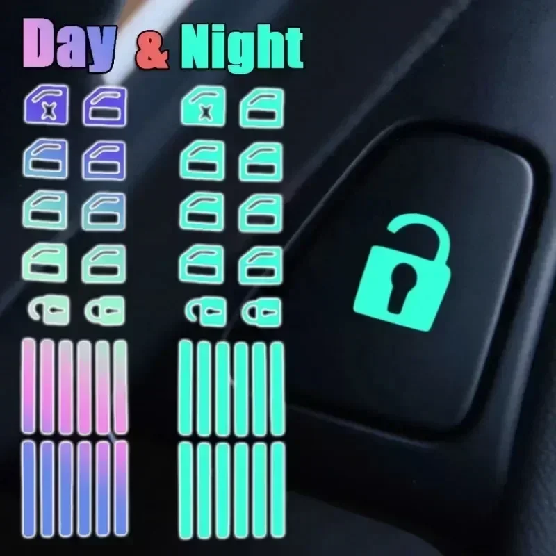 Car Accessories Outside - NEW Glow-in-the-Dark Car Button Stickers -
