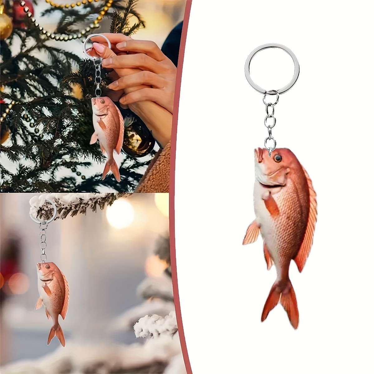 New Cyan Acrylic Fish Pendant, - Car Accessories Interior ulasan dan harga