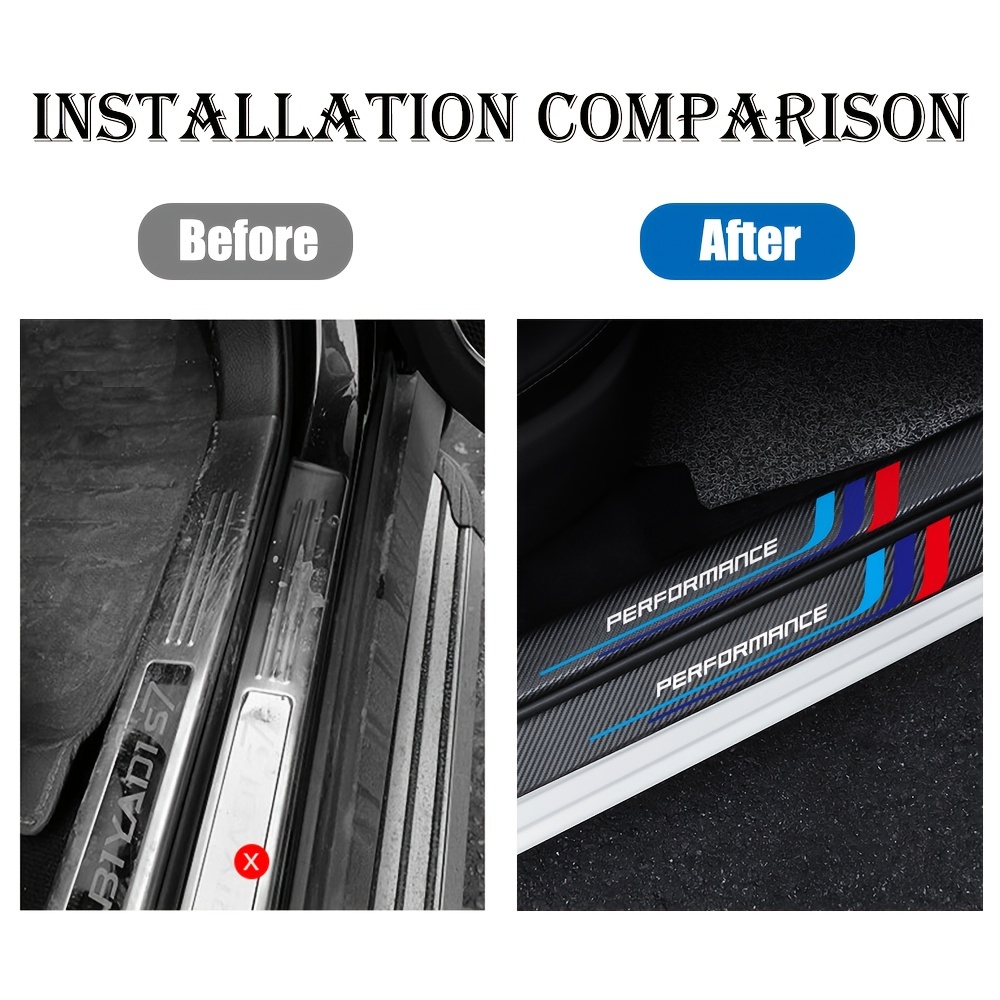 4pcs Carbon Fiber Sill Plate S - Car Accessories Outside ulasan dan harga
