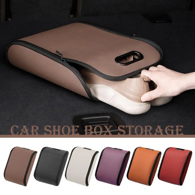 Car Shoe Storage Box PVC Leath - Car Trunk Organizer ulasan dan harga