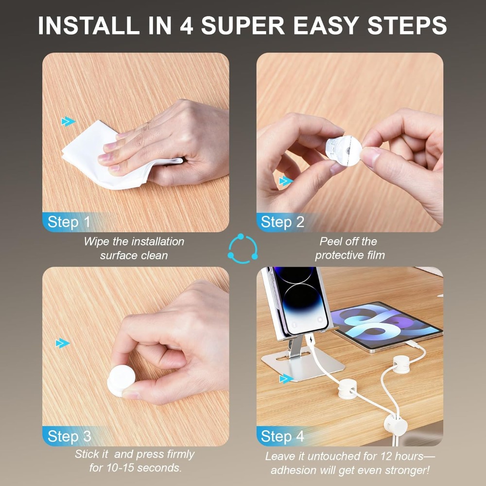 6pcs Magnetic Cable Clips 360° - Car Cable Organizer ulasan dan harga
