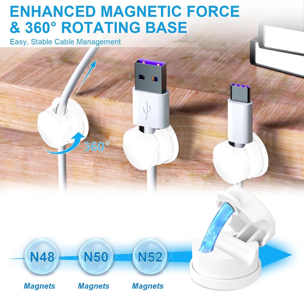6pcs Magnetic Cable Clips 360° - Car Cable Organizer ulasan dan harga