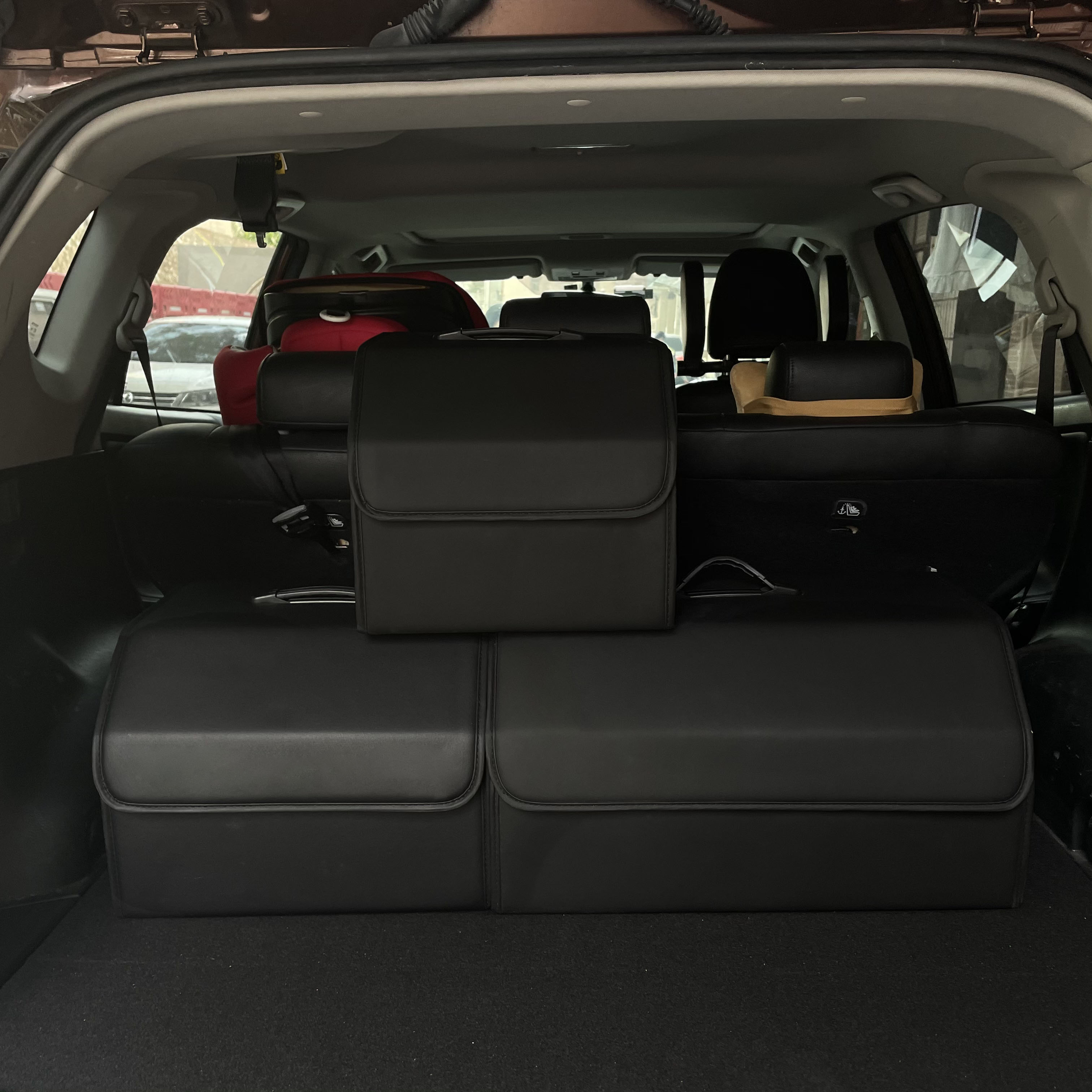 Storage Box PU Leather Multipu - Car Cargo Net Trunk ulasan dan harga