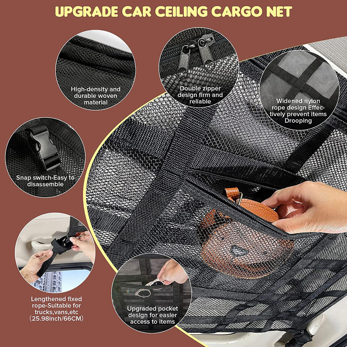 Car Ceiling Cargo Net Strong L - Car Cargo Net Trunk ulasan dan harga