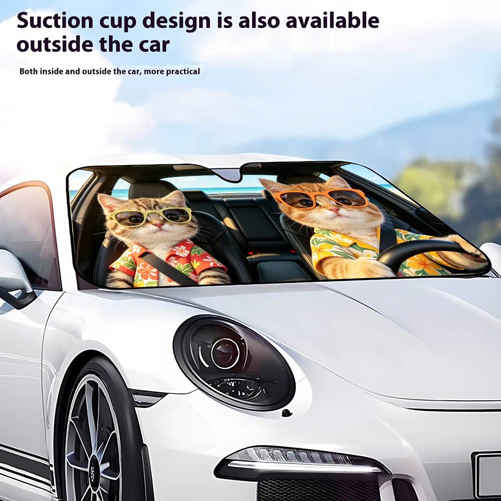 Funny Cat Drive Car SunShade W - Car Accessories Outside ulasan dan harga