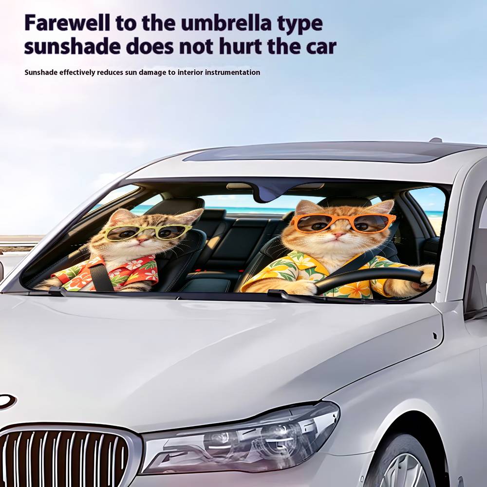 Funny Cat Drive Car SunShade W - Car Accessories Outside ulasan dan harga
