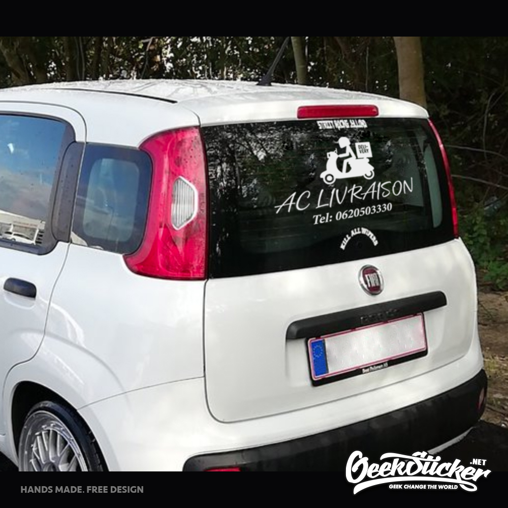 Custom Bussiness Name Sticker  - Car Accessories Outside ulasan dan harga